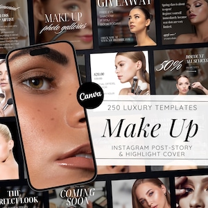 Beauty Instagram Canva Templates: Makeup Artist & Skincare Posts