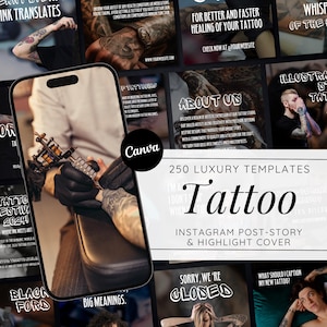 Instagram-sjablonen tatoeëerder: bewerkbare canva-brandingkit