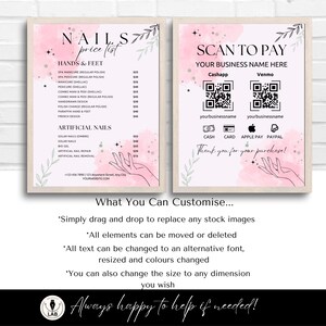Professionally present your services with our Editable Nail Salon Price List Template, a Canva-ready tool for creating a sleek beauty salon pricing sheet