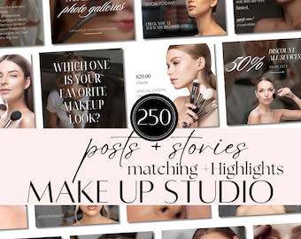 Makeup Artist & Skincare Instagram Canva Template | Beauty Aesthetic Posts | Esthetician Marketing And Facial Social Media Design