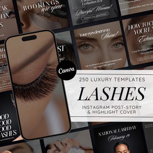 Lash Tech Artist Instagram Templates: Lash Stylist Posts, Lash Extension Designs, and Lash Tech Marketing | Lash Technician