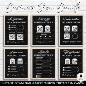 Business Instagram QR Code Sign: Digital Download, Custom Multi QR, Scan to Pay, Social Media Signage, Beautysalon & Payment Template