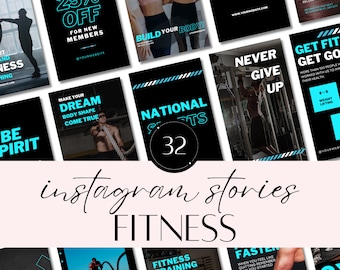Fitness Instagram Template | Gym Social Media Kit Canva | Personal Trainer Marketing Posts Stories | Workout Content Bundle | Fitness Canva
