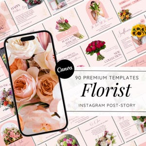 Kit post per storie Instagram per fioristi: modelli Canva per fioristi, marketing per fioristi e elementi essenziali per il branding dei negozi