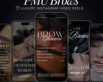 Luxury PMU Brows Instagram Reels | Canva Video Templates