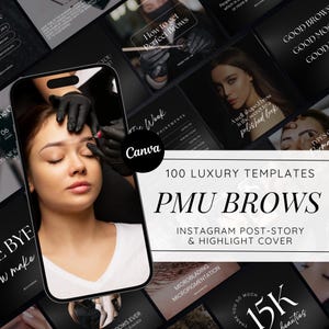 Microblading Instagram Templates: PMU Brow Tech Social Media (Canva)