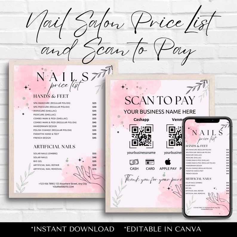 Editable Price List Template, perfect for creating a professional and customizable price list for various services, such as salon beauty menu and makeup services.