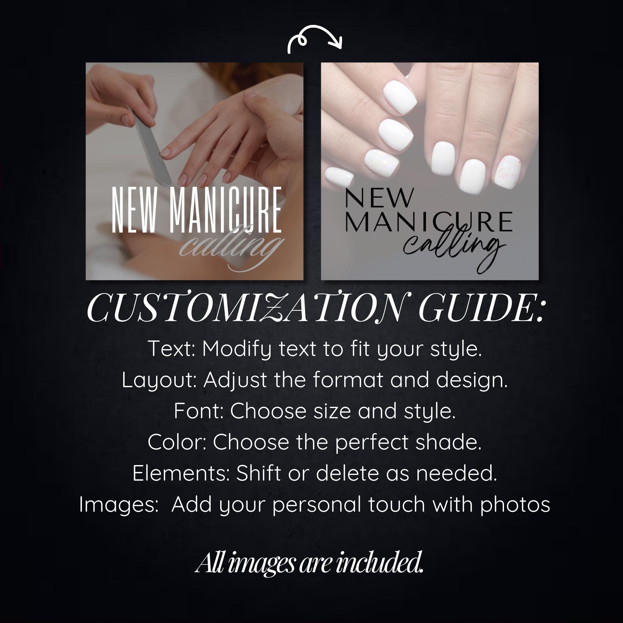 Nail Salon Instagram Templates | Nail Tech Social Media Bundle | Canva ...