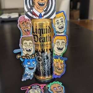 Sticker Packs, inspired by Liquid Death's NFT project, Murder Head Death Club