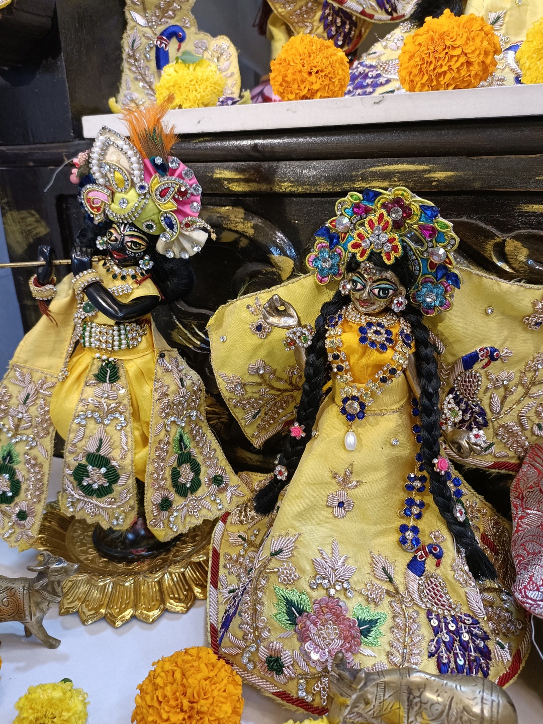 Hand Made Radha Krishna Poshak, Radha Kridhna Designer Dress, Heavy