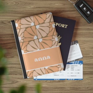 Personalizado Retro Boho personalizado cuero pasaporte cubierta personalizada viaje cartera bolsa personalizada etiqueta de equipaje regalo de luna de miel