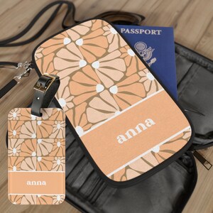 Personalizado Retro Boho personalizado cuero pasaporte cubierta personalizada viaje cartera bolsa personalizada etiqueta de equipaje regalo de luna de miel