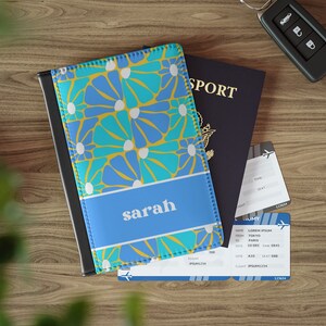 Personalizado Retro Boho personalizado cuero pasaporte cubierta personalizada viaje cartera bolsa personalizada etiqueta de equipaje regalo de luna de miel
