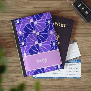 Personalizado Retro Boho personalizado cuero pasaporte cubierta personalizada viaje cartera bolsa personalizada etiqueta de equipaje regalo de luna de miel