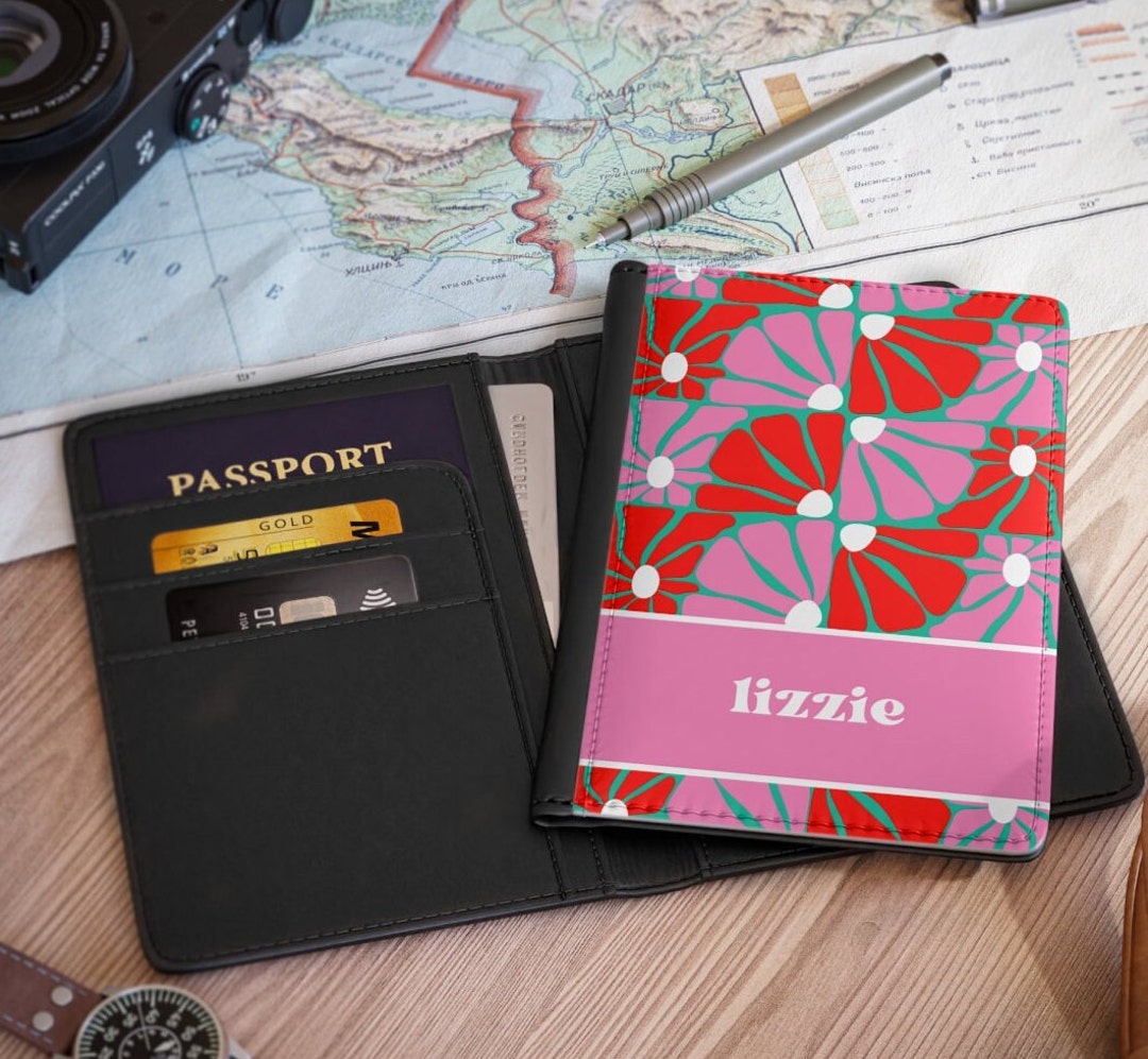 Custom Retro Boho Personalized Leather Passport Cover Custom