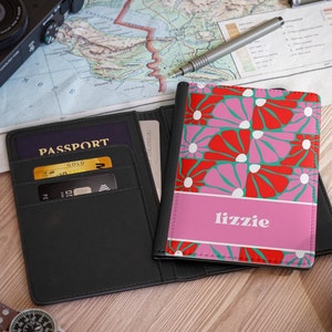 Personalizado Retro Boho personalizado cuero pasaporte cubierta personalizada viaje cartera bolsa personalizada etiqueta de equipaje regalo de luna de miel