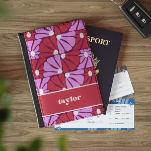 Personalizado Retro Boho personalizado cuero pasaporte cubierta personalizada viaje cartera bolsa personalizada etiqueta de equipaje regalo de luna de miel