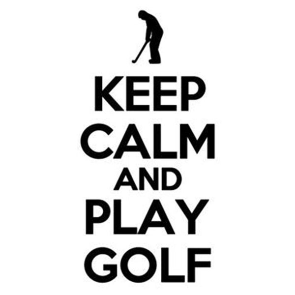 Vinyl Decal - Keep Calm and Play Golf with Golfer - Perfect for Shadow Boxes, Walls, Windows