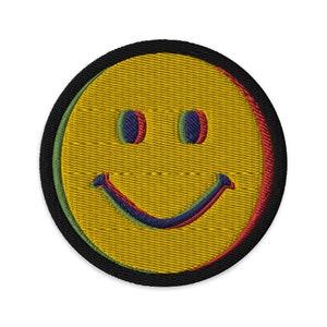 Acid House Smiley Aufnäher (Gesicht, rave, EDM, Tanzmusik, Festival, Hippie, Hippie)