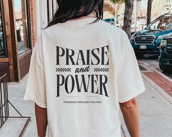 Womens Christian Gym Shirt, Oversized Comfort Colors T-Shirt, Christian Merch, Fitness Motivational Shirts for Gym, Workout Tees, Gym Shirt