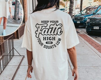 Pump Cover T Shirt for Women, Gym Girl Weightlifting Gift, Pump Cover Workout Shirt, Faith Fitness Oversized Gym Shirt, Comfort Colors Tee