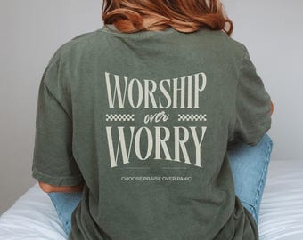 Worship Christian Merch Shirt Gifts for Believers, Christian Fashion TShirt, Streetwear Clothes for Christian, Church Shirt Gifts, Jesus