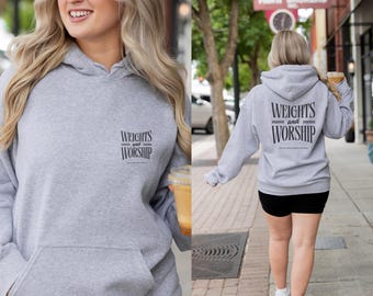 Christian Merch Gift, Oversized Hoodie for Gym, Faith Apparel for Christians, Weightlifting Gift for Power Lifter, Affirmation Hoodie Gift