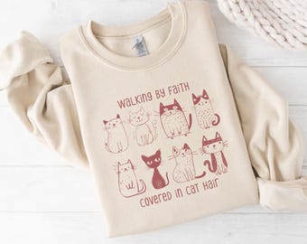 Cat Mom Sweatshirt, Cat Mom Apparel, Christian Mom Cat Shirt, Cat Lover Sweatshirt, Cat Owner Gift for Christians, Cute Cat Sweater Gifts