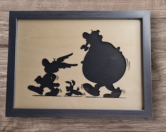 Handmade Asterix Dogmatix and Obelix Comic Book Frame - Comic Book Art