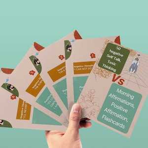 CBT, Affirmations du matin, Affirmations positives, Cartes éclair, Affirmations de réussite, Affirmations de confiance en soi, Affirmations d'estime de soi