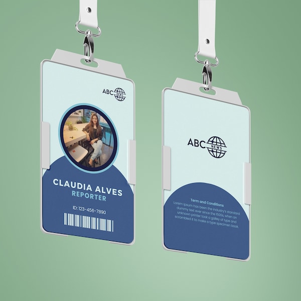 Badge, ID badge, ID card, name badge, customizable employee ID card template, id badge template, name card, professional name badge