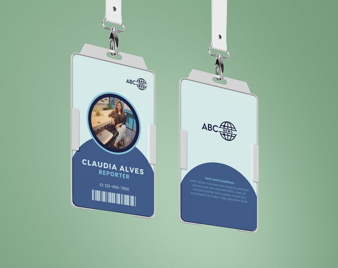 Work Ids ID Badge Template Work Badge Photo ID Card Employee Name Badge ...