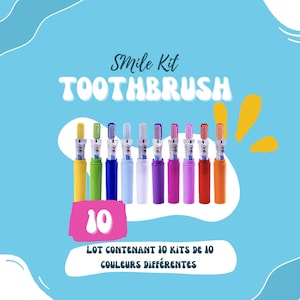 10 Zahnbürsten + Zahnpasta - 10 Farben
