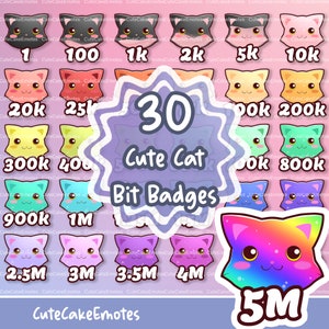 BADGES BUNDLE Cute Cats | Perfect for Twitch | Twitch Bits Badges, Twitch Sub Badges