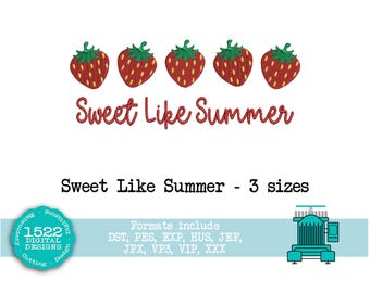 Strawberry Machine Embroidery Design: Summer Fruit (Instant Download)