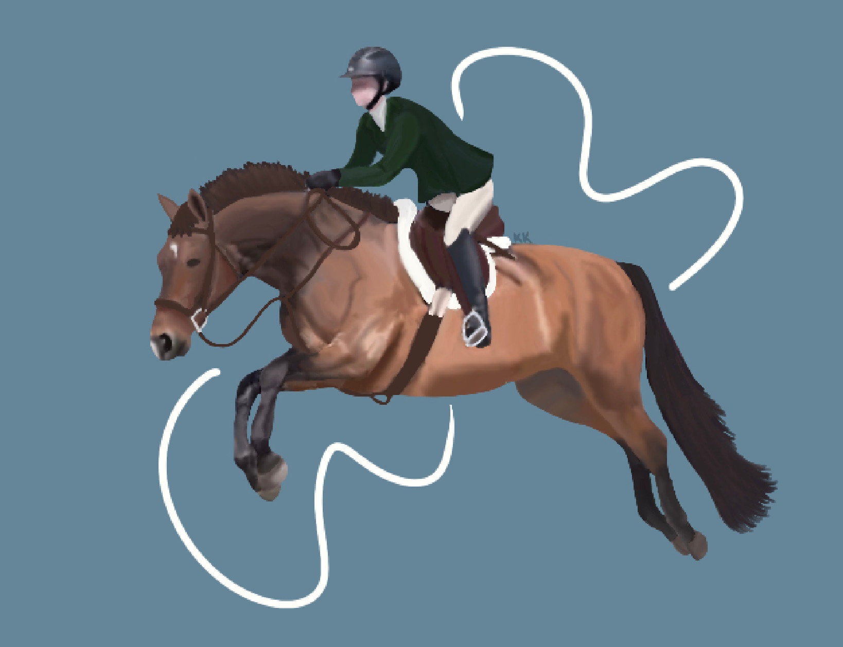 Custom Equestrian Digital Art Piece Equestrian Gifts Etsy