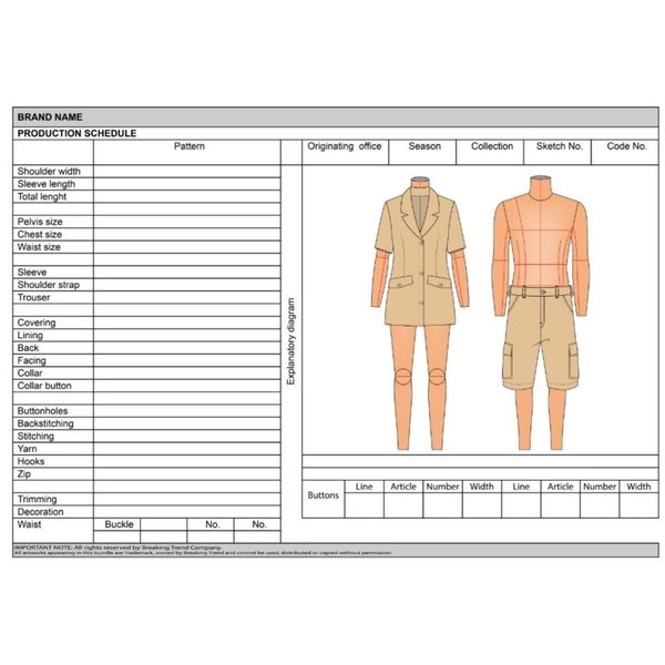 FASHION TECHPACK  SHEET