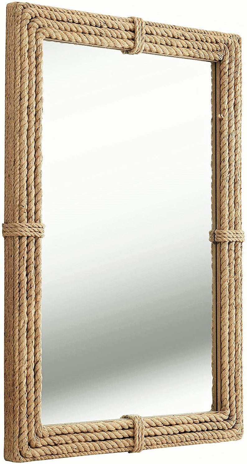 Nautical Coastal Vertical Rectangle Rope Mirror Home Decor Etsy