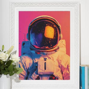 Astronaut Wall Art Digital Download Space Poster Print NASA Home Decor Modern Spaceman Photography Retro Space Explorer Room Art