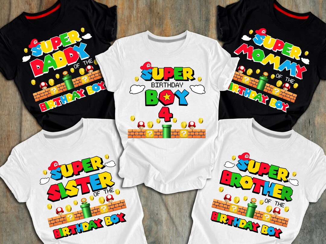 Super Mario Matching Shirtsuper Mario Birthday Shirt Super Etsy