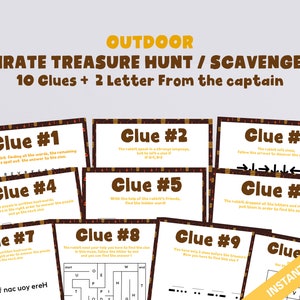 Birthday Pirate Outdoor Treasure hunt  | Birthday Scavender Hunt | Party Treasure Clue | Activity For Kids | Outside Activity For Teens