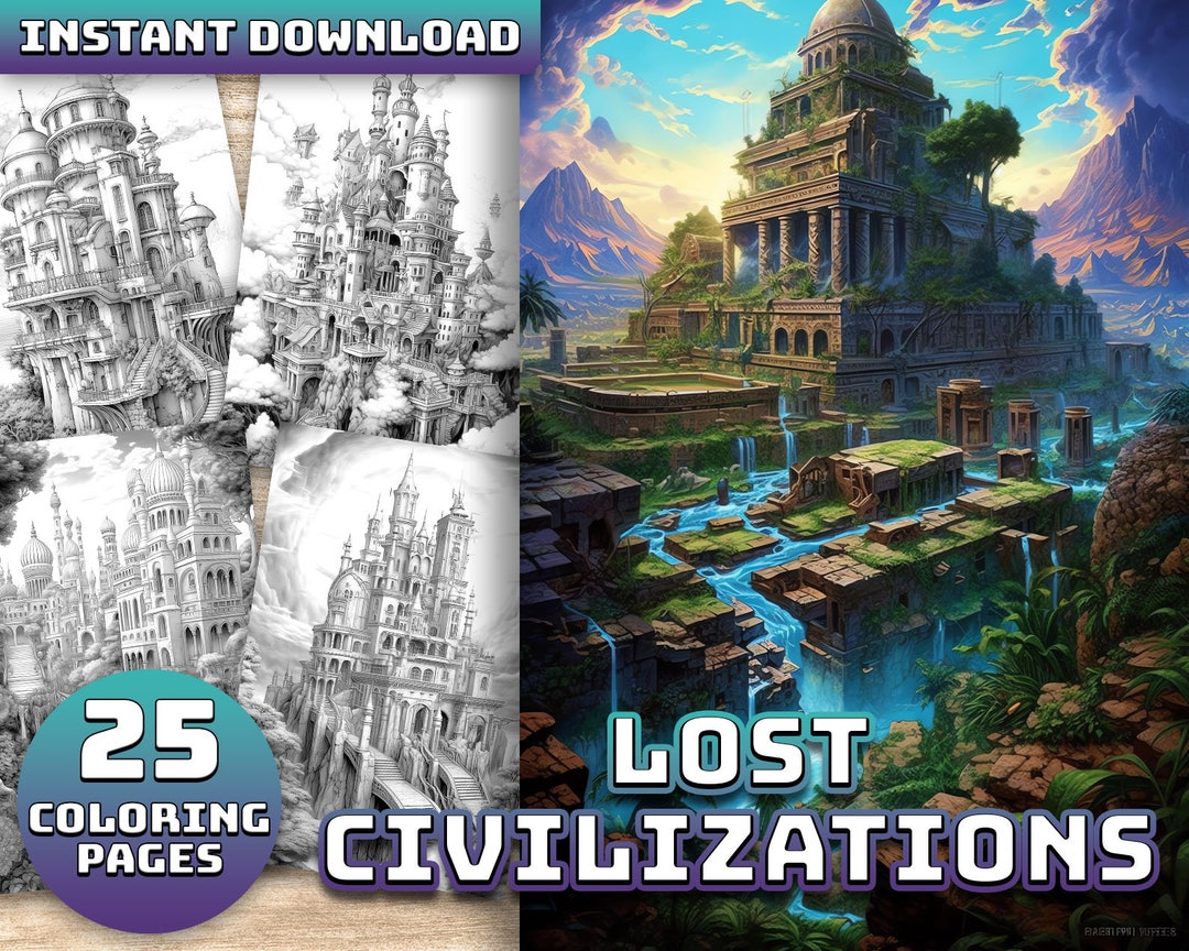 Buy Lost Civilizations Part Two 25-page Coloring Book for Adults Online ...