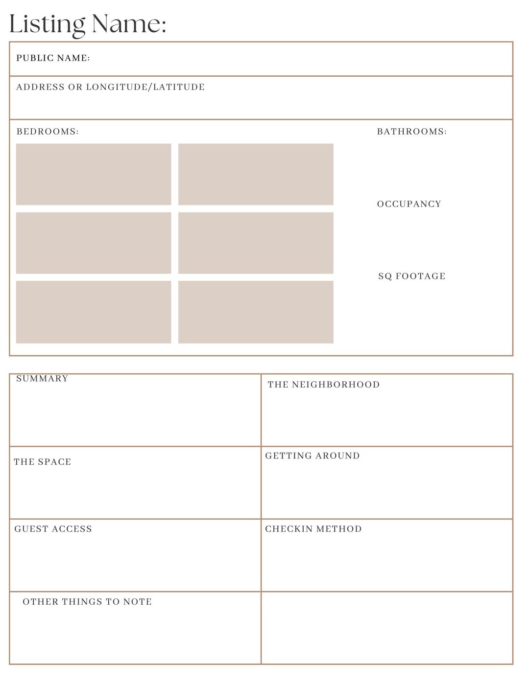 Adding a New Property Checklist - Vacation Rentals - Printable - Etsy