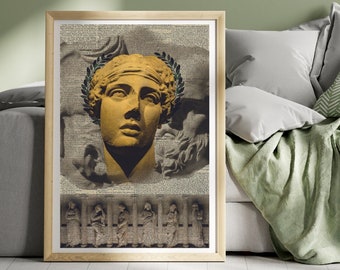 Ancient Rome Statue Printable Art, Aesthetic Wall Decor, Marble Sculpture Printable Wall Art, Illustration Art Print, Custom Design Prints
