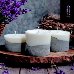 Artisan&Luxury Candle Gift, Concrete Soy Candle Set with Scent Options Luxury Candle Cement Candle image 2