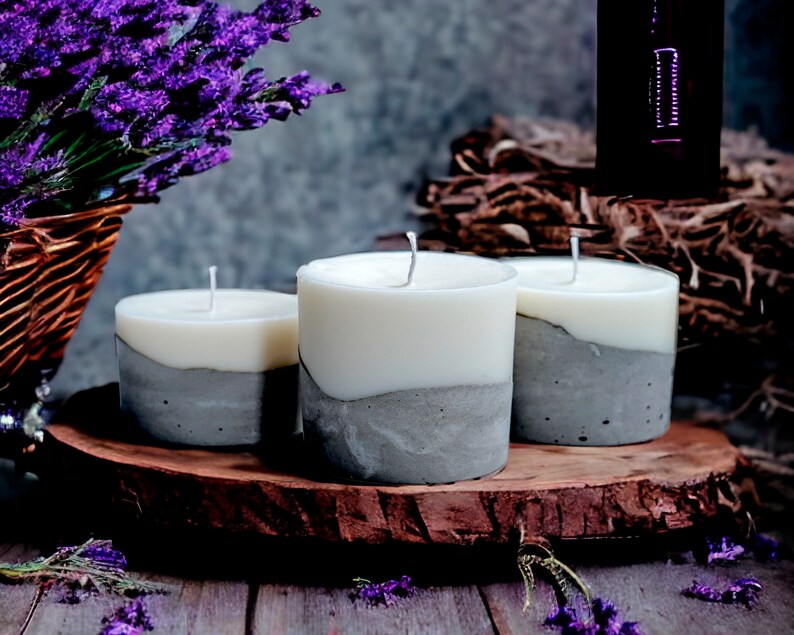 Artisan&Luxury Candle Gift, Concrete Soy Candle Set with Scent Options Luxury Candle Cement Candle image 2