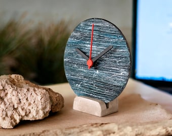 Space-Themed Textured Desk Clock, Unique Textured Table Clock