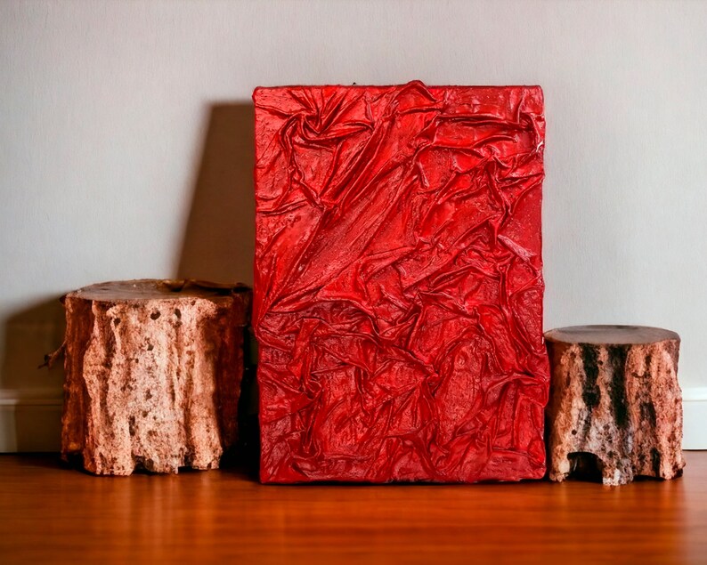 Red Textured Wall Art Fabric Canvas Textured Fabric Wall Art Textured