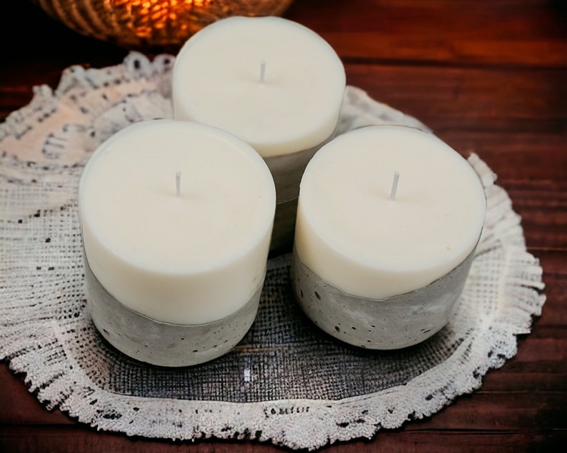 Artisan&Luxury Candle Gift, Concrete Soy Candle Set with Scent Options Luxury Candle Cement Candle image 5