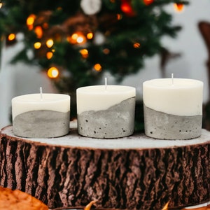 Artisan&Luxury Candle Gift, Concrete Soy Candle Set with Scent Options Luxury Candle Cement Candle image 1